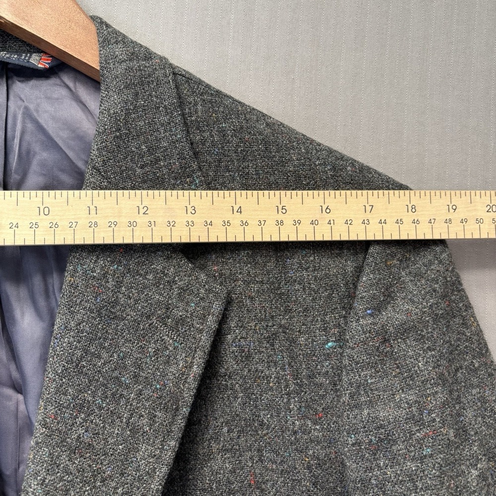 Vintage Austin Reed Wool Tweed Blazer Mens 42R Grey Flecked Sport Coat USA Made - Picture 13 of 16
